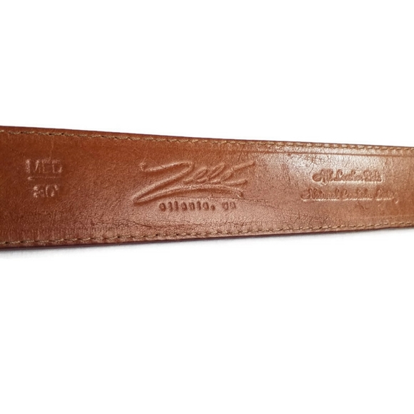 Zele Two Tone Brown Leather Belt Womens Medium 30\